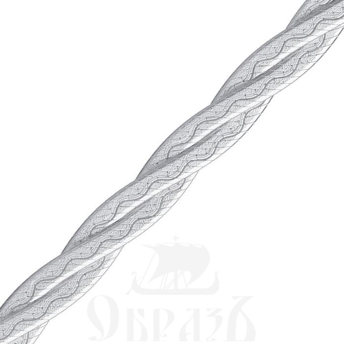 косичка из 3-х цепочек плетение "монтреаль" с рисунком серебро 925 пробы с родиевым покрытием (арт. нц 22-025а-3 d0,40)